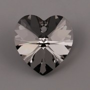 Swarovski Elements přívěsky 6228 – Srdce – Silver Night –18mm