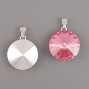 Přívěsek se šlupnou - pro nalepení Rivoli Swarovski 18mm - stříbro Ag925
