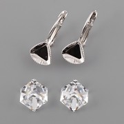 Náušnice Swarovski - nalepovací set - kostičky 8mm - Crystal CAL