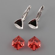 Náušnice Swarovski - nalepovací set - kostičky 8mm - Padparadscha