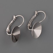 Náušnice - základna pro nalepení Rivoli Swarovski 14mm - platina