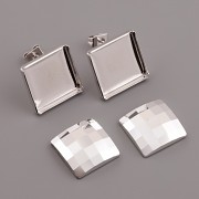 Náušnice Swarovski - nalepovací set - Chessboard 12mm puzety - Crystal CAL
