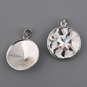 Přívěsek - základna pro Round Stone 1201 Swarovski 27mm - platina