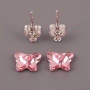 Náušnice - puzety Butterfly - Light Rose 10mm