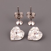 Náušnice - puzety Heart 4831 - Crystal 8mm