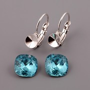 Náušnice - klapka Fancy Stone Swarovski 4470 - Indicolite 10mm