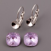 Náušnice - klapka Fancy Stone Swarovski 4470 - Violet 10mm