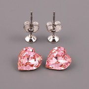 Náušnice - puzety Heart 4831 - Light Rose 8mm