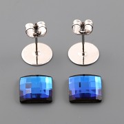 Náušnice - puzety Chessboard 2493 - Bermuda Blue 8mm