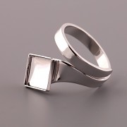 Prsten zatočený - pro Chessboard Swarovski 8mm - rhodiováno
