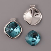 Přívěsek - základna pro čtvereček 4470 Swarovski 12 mm - platina