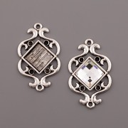 Mezičlánek pro Chessboard Swarovski 10mm - starostříbro
