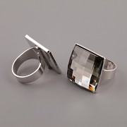 Prsten Miláček - pro Chessboard Swarovski 20mm - rhodiováno