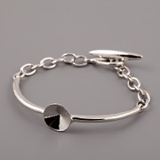 Náramek - základna pro 1 Rivoli Swarovski 14mm - platina 