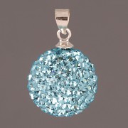 Kulička s kamínky - Ag925 - Aquamarine 10mm