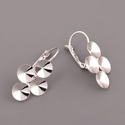 Náušnice - základna pro nalepení 4 Rivoli Swarovski 8mm - rhodiováno