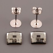 Náušnice - puzety Chessboard 2493 - Black Diamond 8mm