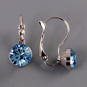 Náušnice se šatony Swarovski Elements - Aquamarine