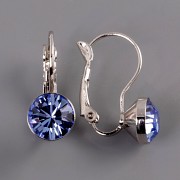 Náušnice se šatony Swarovski Elements - Light Sapphire 