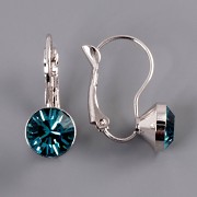 Náušnice se šatony Swarovski Elements - Indicolite