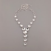 Náhrdelník - základna pro Rivoli Swarovski - s ocáskem - rhodiováno