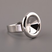 Prsten s obrubou - pro Rivoli Swarovski 14mm - platina