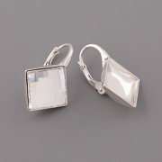 Náušnice - pro nalepení Chessboard Swarovski 10mm - bižuterní