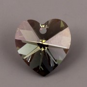 Swarovski Elements přívěsky 6202 – Srdce – Black Diamond AB – 10mm