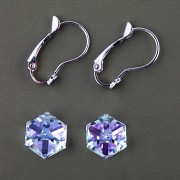 Náušnice Swarovski - nalepovací set - kostičky 8mm - Violet