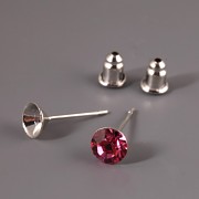 Puzety - základna na šatony Swarovski 1028 - 6mm - platina