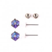 Kostičky Swarovski 4841 náušnicový set puzety - Bermuda Blue