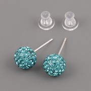 Puzety s kamínky - Aquamarine - Ag925 - 8mm