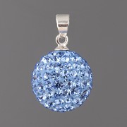 Kulička s kamínky - Ag925 - Light Sapphire 12mm se šlupnou