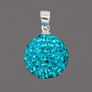 Kulička s kamínky - Ag925 - Blue Zirkon 10mm se šlupnou