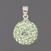 Kulička s kamínky - Ag925 - Chrysolite 14mm se šlupnou