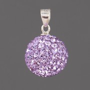 Kulička s kamínky - Ag925 - Violet 14mm se šlupnou