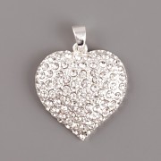 Přívěsek srdce baculaté zdobené kamínky Swarovski Elements