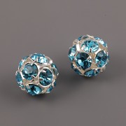 Štrasové korálky - Aquamarine - 10mm