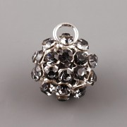Swarovski Elements - kulička s kamínky - Silver Night - 12mm