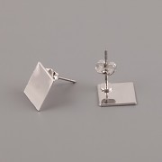 Puzety se čtvercovou ploškou 10x10mm - rhodiováno