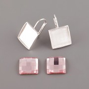 Náušnice - pro Chessboard Swarovski 10mm - rovná - stříbro Ag925