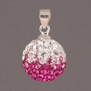 Kulička s kamínky - Ag925 - gradovaná Fuchsia 10mm