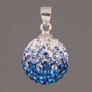 Kulička s kamínky - Ag925 - gradovaná Capri Blue 10mm