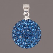 Kulička s kamínky - Ag925 - Capri Blue 10mm se šlupnou