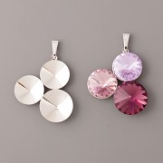 Přívěsek - základna trojlístek na 3 Rivoli Swarovski - Ag925