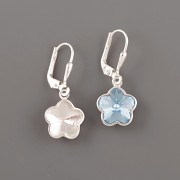 Náušnice - pro nalepení Flower Fancy Swarovski Elements 4744 - bimbací - stříbro Ag925