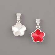 Přívěsek - pro nalepení Flower Fancy Swarovski Elements 4744 - stříbro Ag925