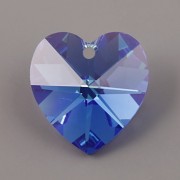Swarovski Elements přívěsky 6202 – Srdce – Sapphire AB – 14mm