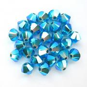 Swarovski Elements korálky XILION 5328 – Sluníčka – Caribbean Blue Opal AB2X – 4mm