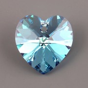 Swarovski Elements přívěsky 6228 – Srdce – Aquamarine AB – 10,3x10mm
